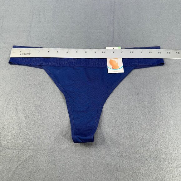 Jockey Women's Size XL 8 Panty Thong Soft Touch Lace Waistband Blue New - Picture 7 of 9